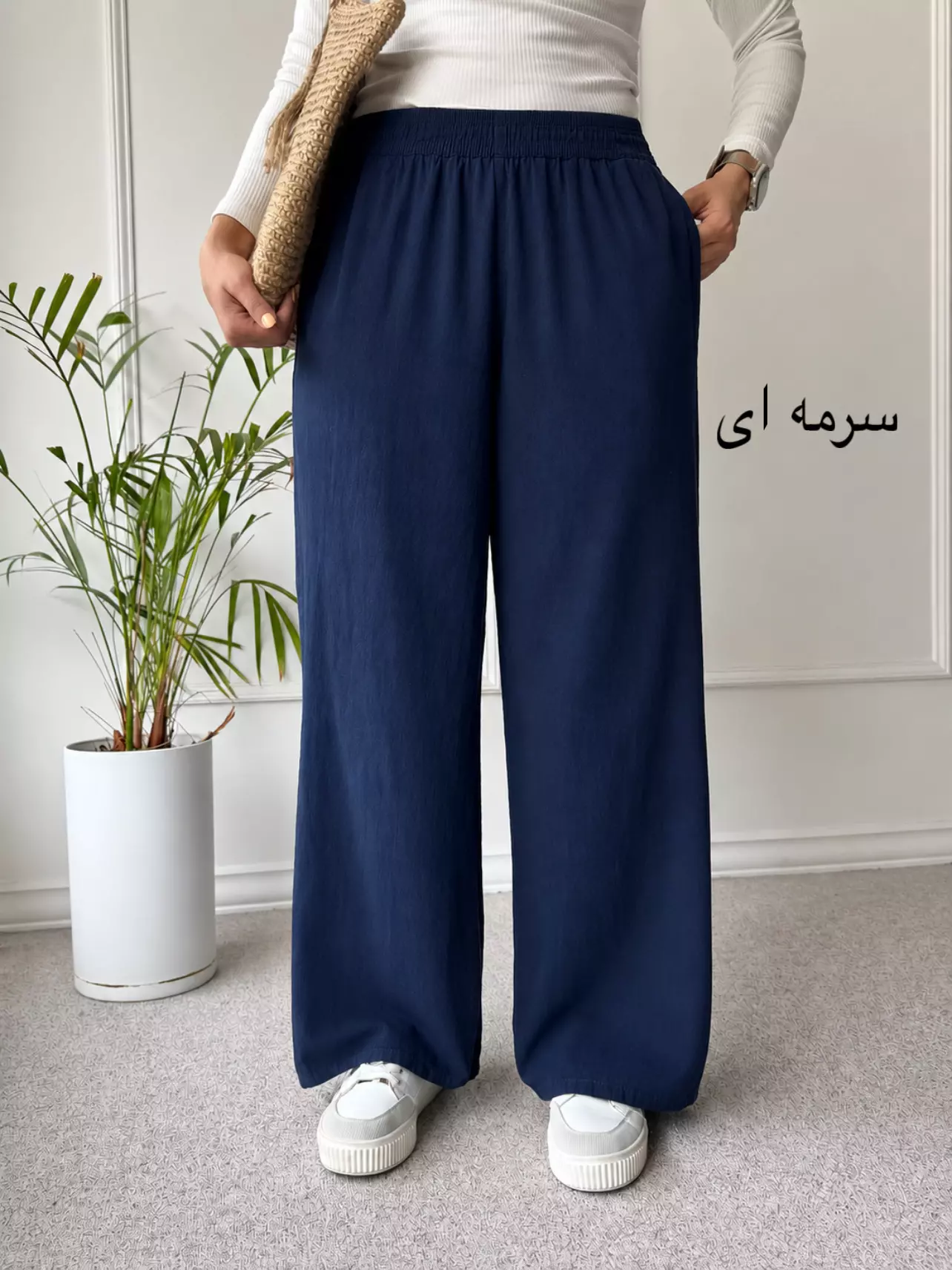 شلوار زنانه لینن نیم بگ پلاس | استایل تو